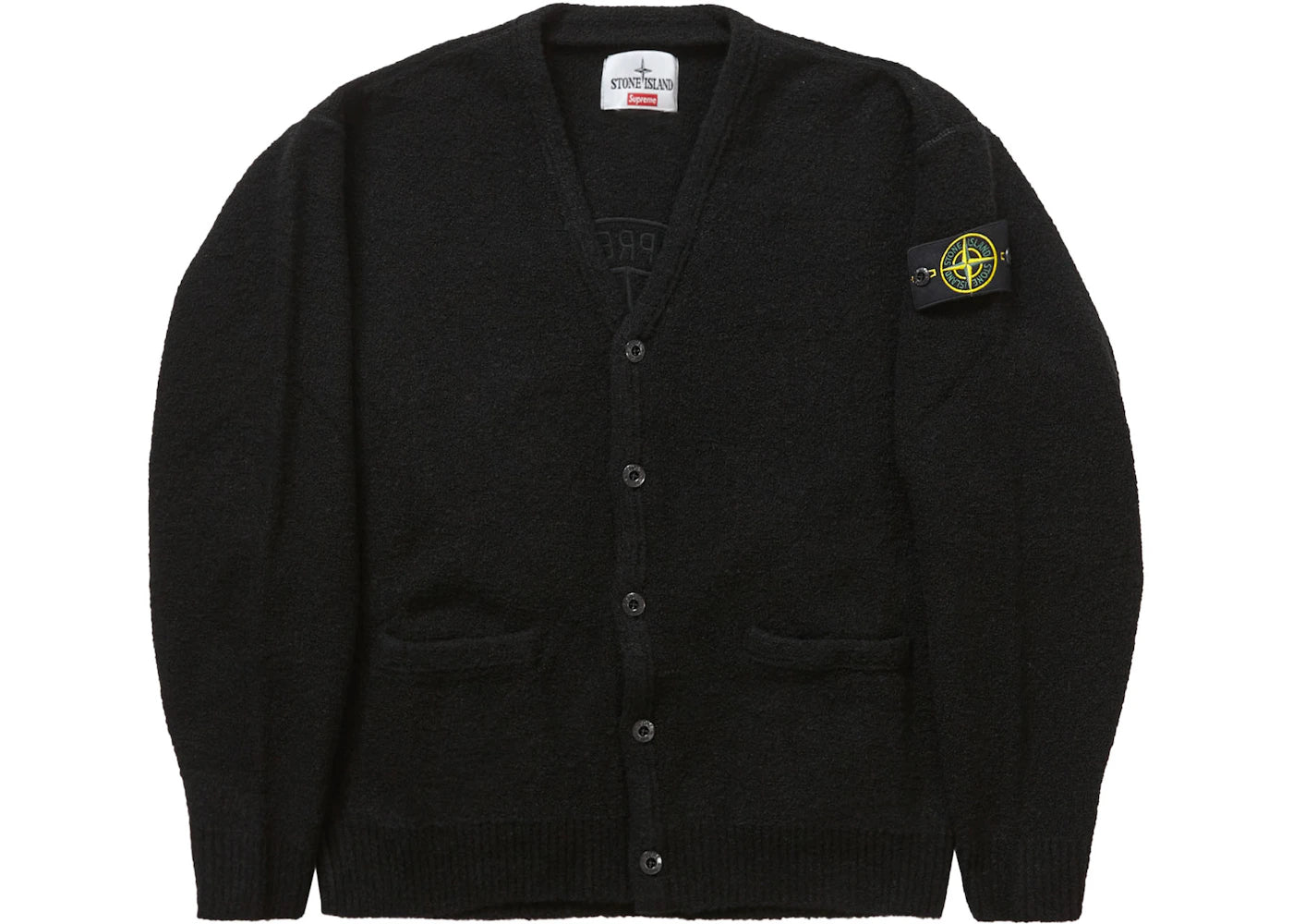 Supreme Stone Island Bouclé Cardigan Black - vue 360