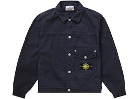 Supreme Stone Island Denim Trucker Jacket Navy