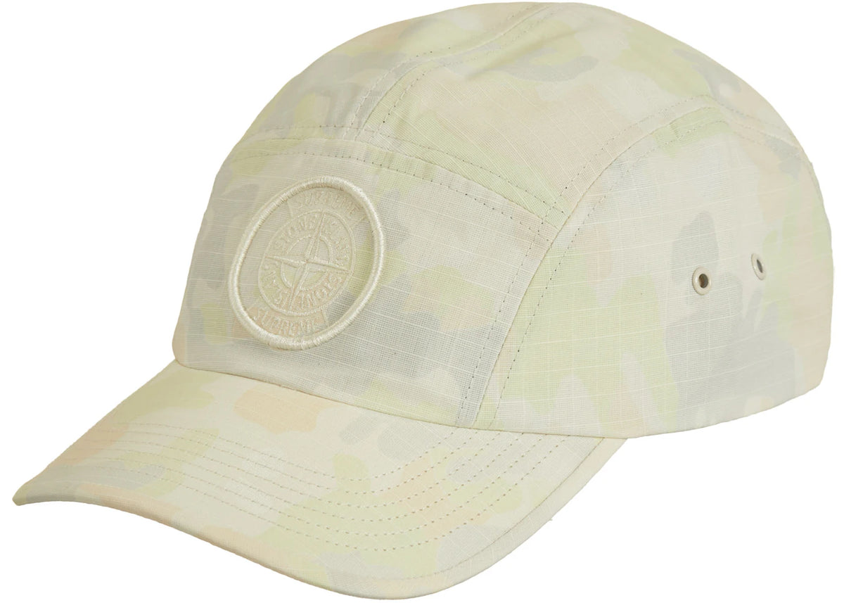 Supreme Stone Island Reactive Ice Camo Ripstop Camp Cap Tan - vue 360