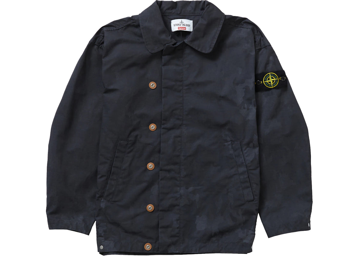 Supreme Stone Island Reactive Ice Camo Ripstop Jacket Black - vue secondaire B