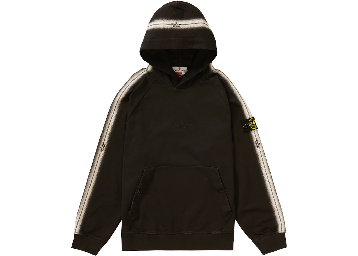 Supreme Stone Island Stripe Hooded Sweatshirt Black - vue 360