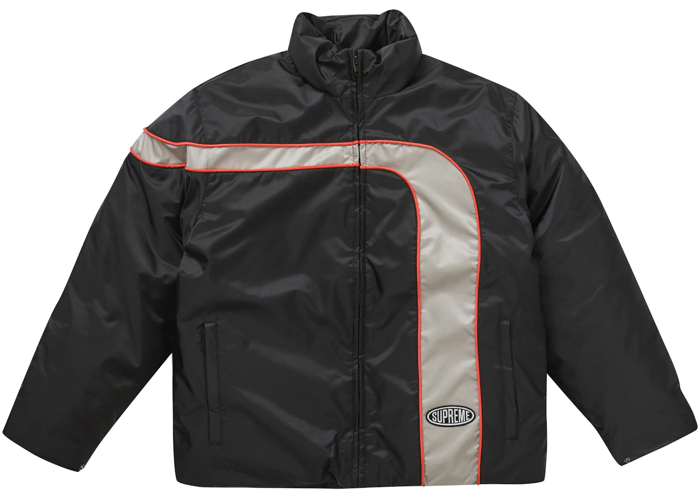Supreme Stripe Puffer Jacket Black - vue secondaire A
