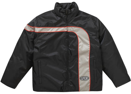 Supreme Stripe Puffer Jacket Black - apparel view 2