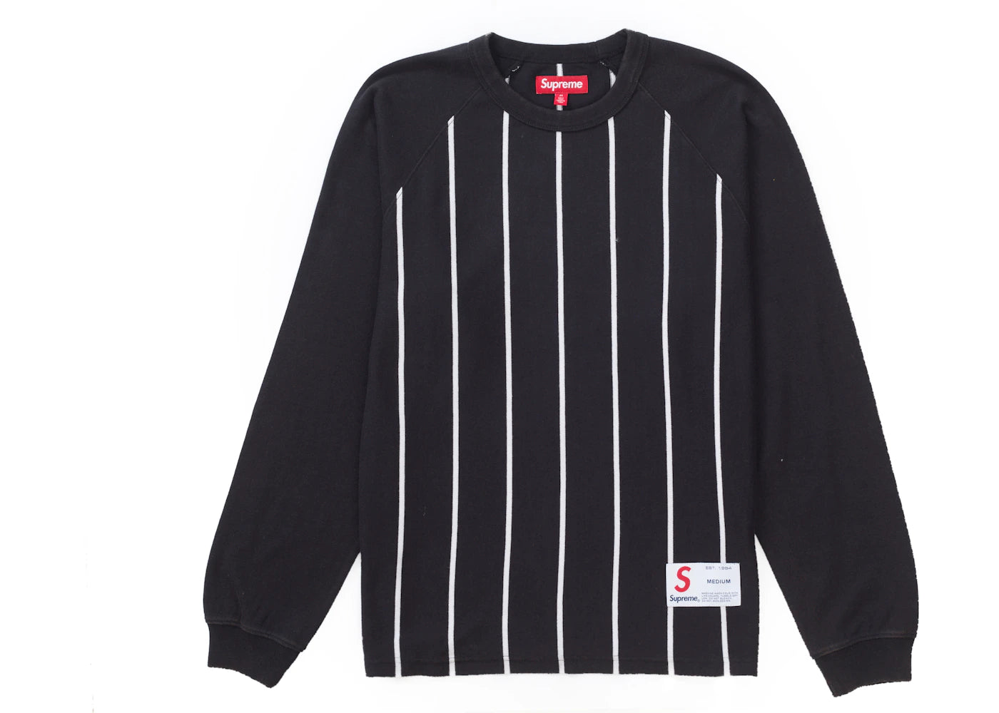 Supreme Stripe Raglan L/S Top Black - vue secondaire A