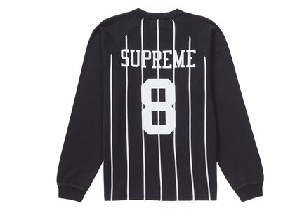 Supreme Stripe Raglan L/S Top Black - authentic Supreme product