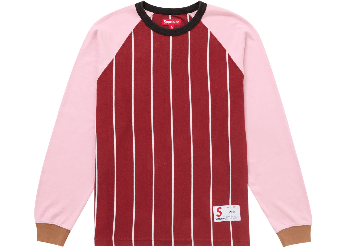 Supreme Stripe Raglan L/S Top Maroon - vue secondaire B