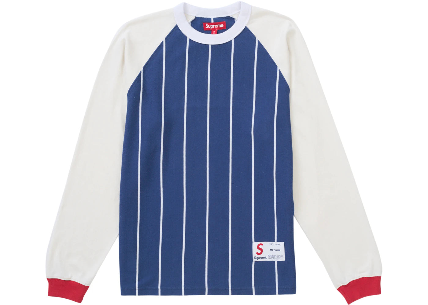 Supreme Stripe Raglan L/S Top Navy - vue secondaire B