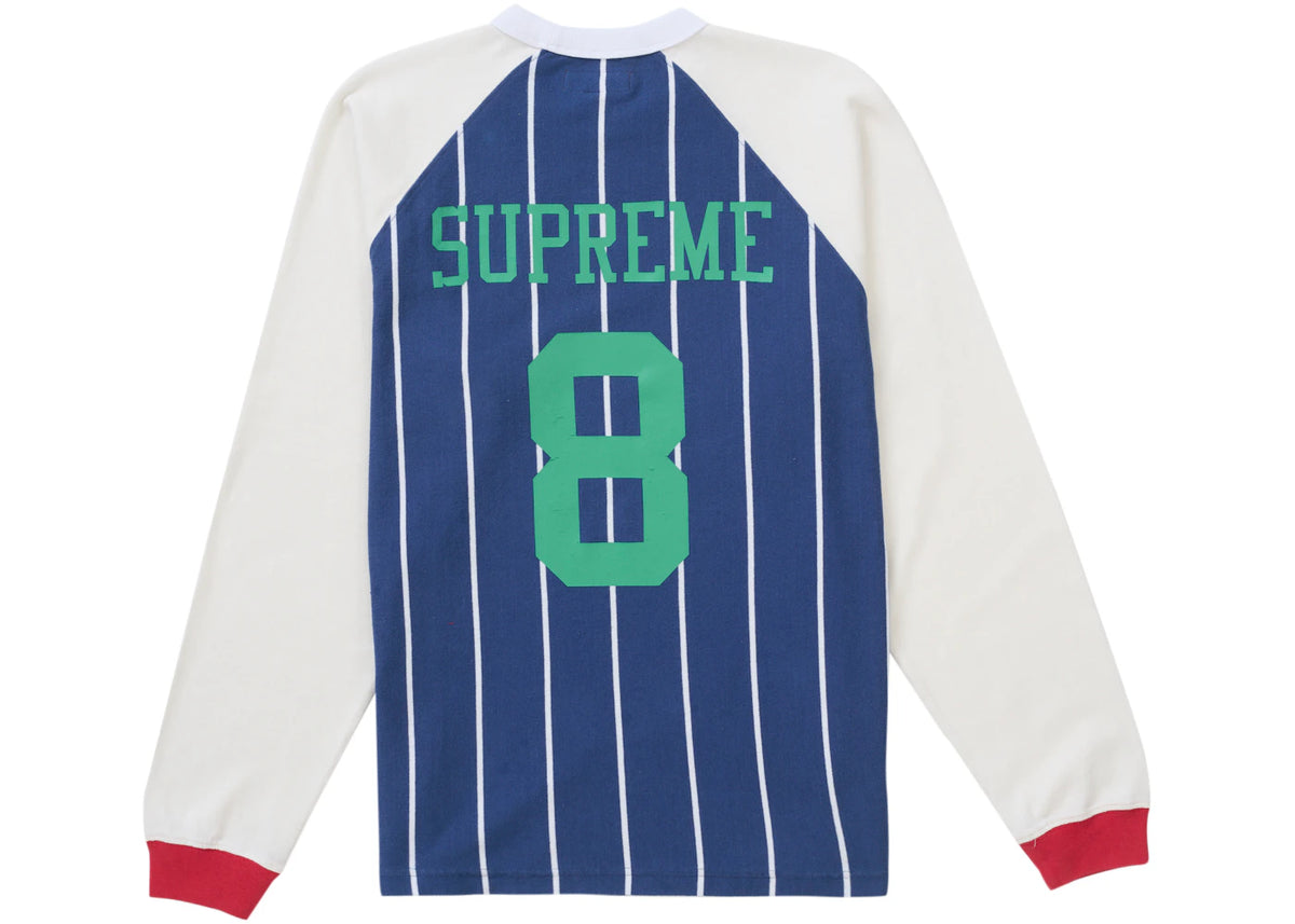 Supreme Stripe Raglan L/S Top Navy - vue secondaire B
