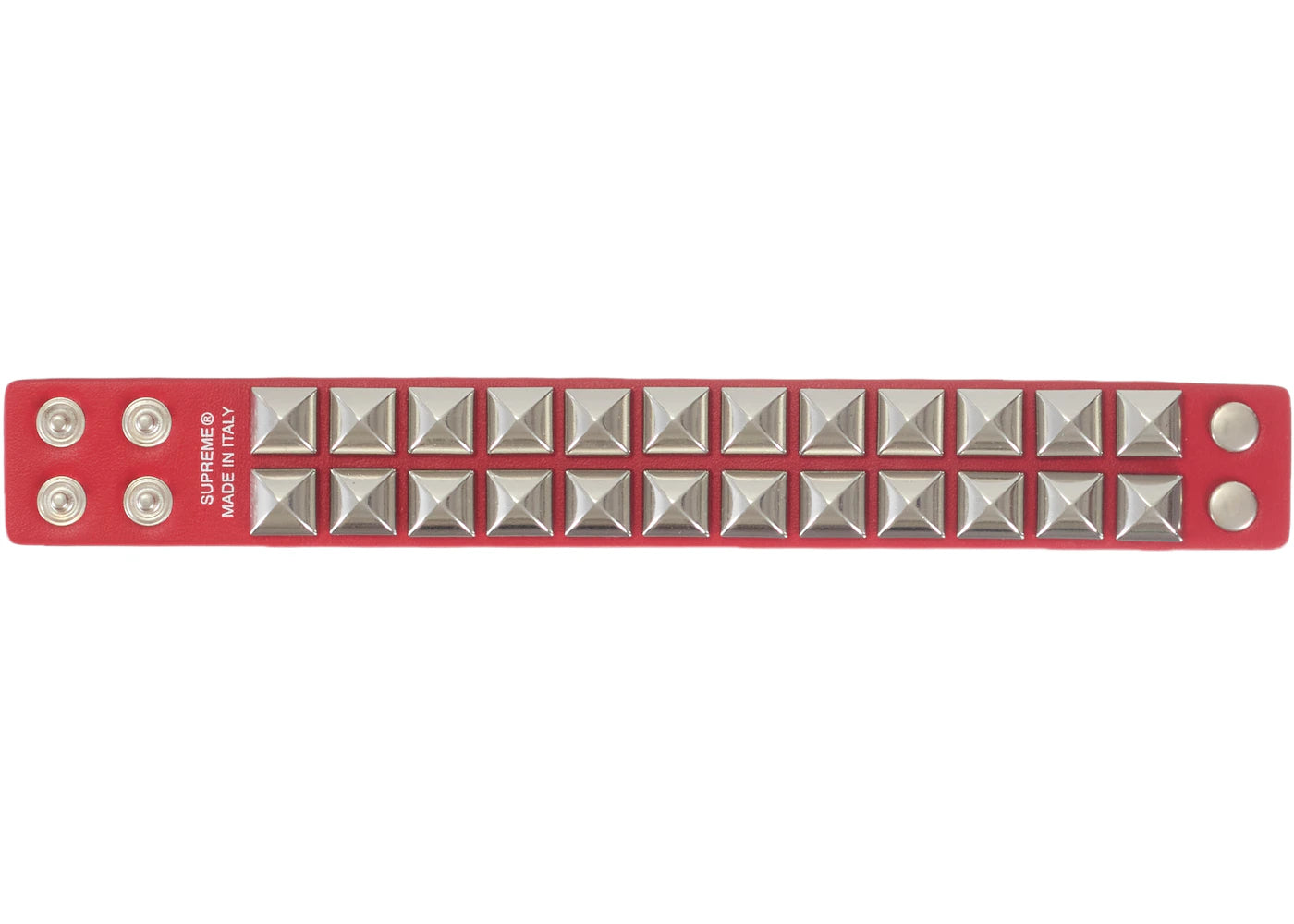 Supreme Studded Leather Bracelet Red - vue secondaire B