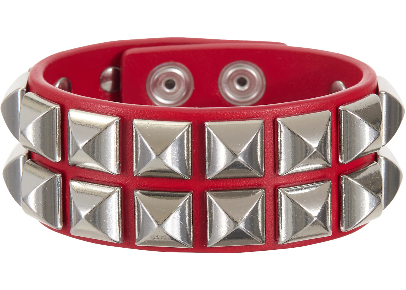 Supreme Studded Leather Bracelet Red - vue secondaire A