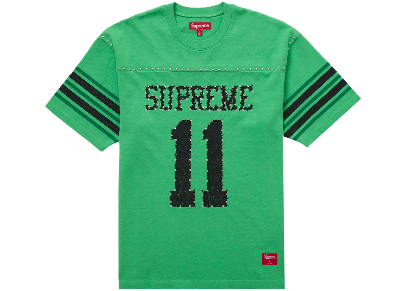 Supreme Studded S/S Football Top Green - vue 360