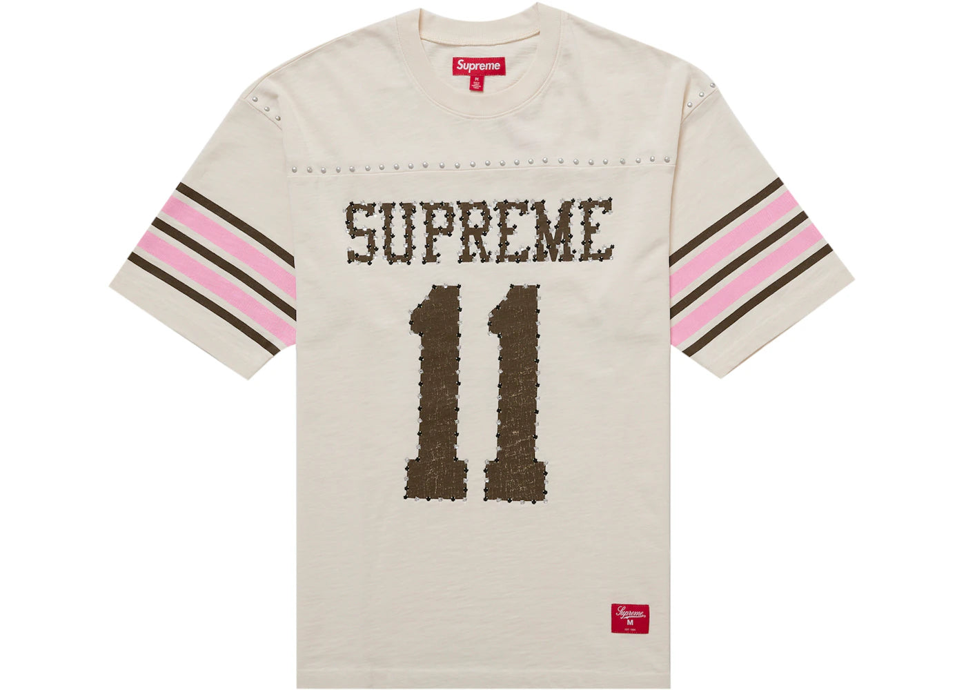 Supreme Studded S/S Football Top Tan - vue 360