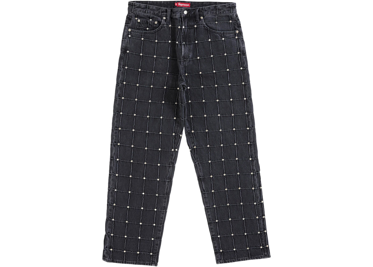 Supreme Studded Seam Loose Fit Jean Black - vue secondaire A