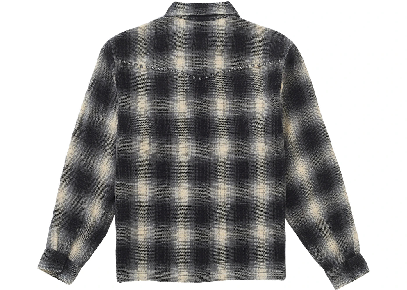 Supreme Studded Shadow Plaid Zip Up Shirt Black - vue secondaire A