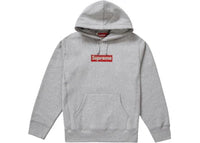 Supreme Swarovski Box Logo Hooded Sweatshirt Heather Grey