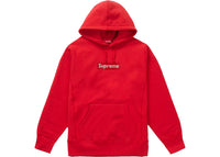 Supreme Swarovski Box Logo Hooded Sweatshirt Red