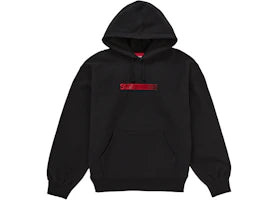 Supreme Swarovski Motion Logo Hooded Sweatshirt Black - vue 360