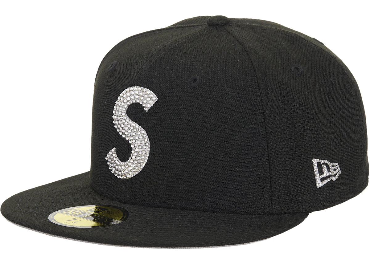 Supreme Swarovski S Logo New Era 59Fifty Fitted Hat Black - vue 360