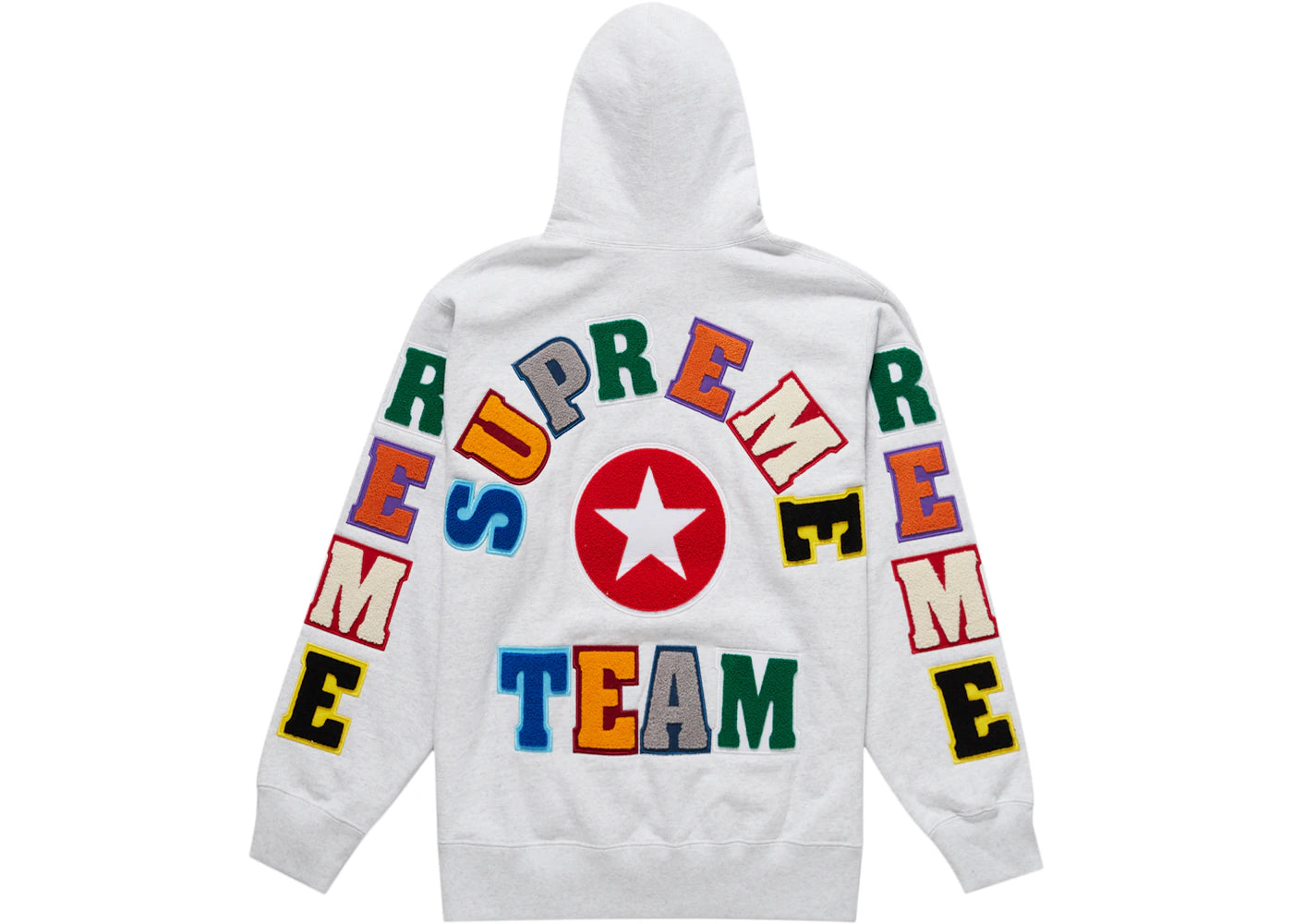 Supreme Team Chenille Hooded Sweatshirt Ash Grey - vue secondaire B