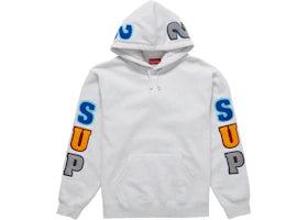 Supreme Team Chenille Hooded Sweatshirt Ash Grey
