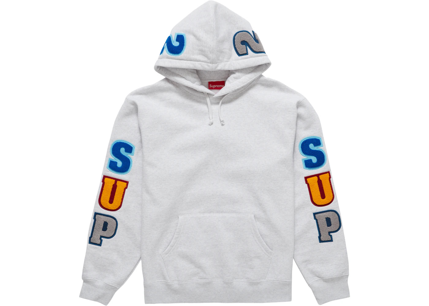 Supreme Team Chenille Hooded Sweatshirt Ash Grey - vue secondaire A