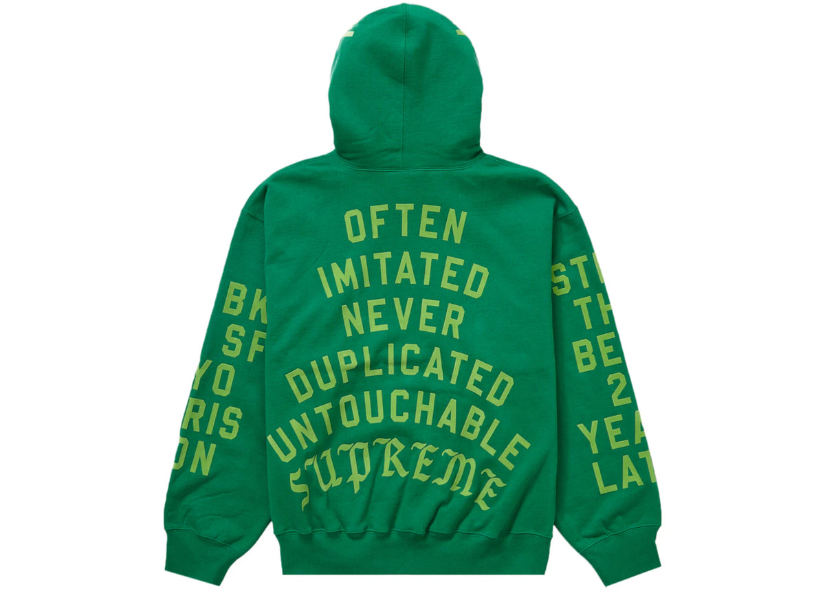 Supreme Team Flocked Hooded Sweatshirt Green - vue secondaire B