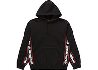 Supreme Text Rib Hooded Sweatshirt Black