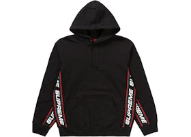 Supreme Text Rib Hooded Sweatshirt Black