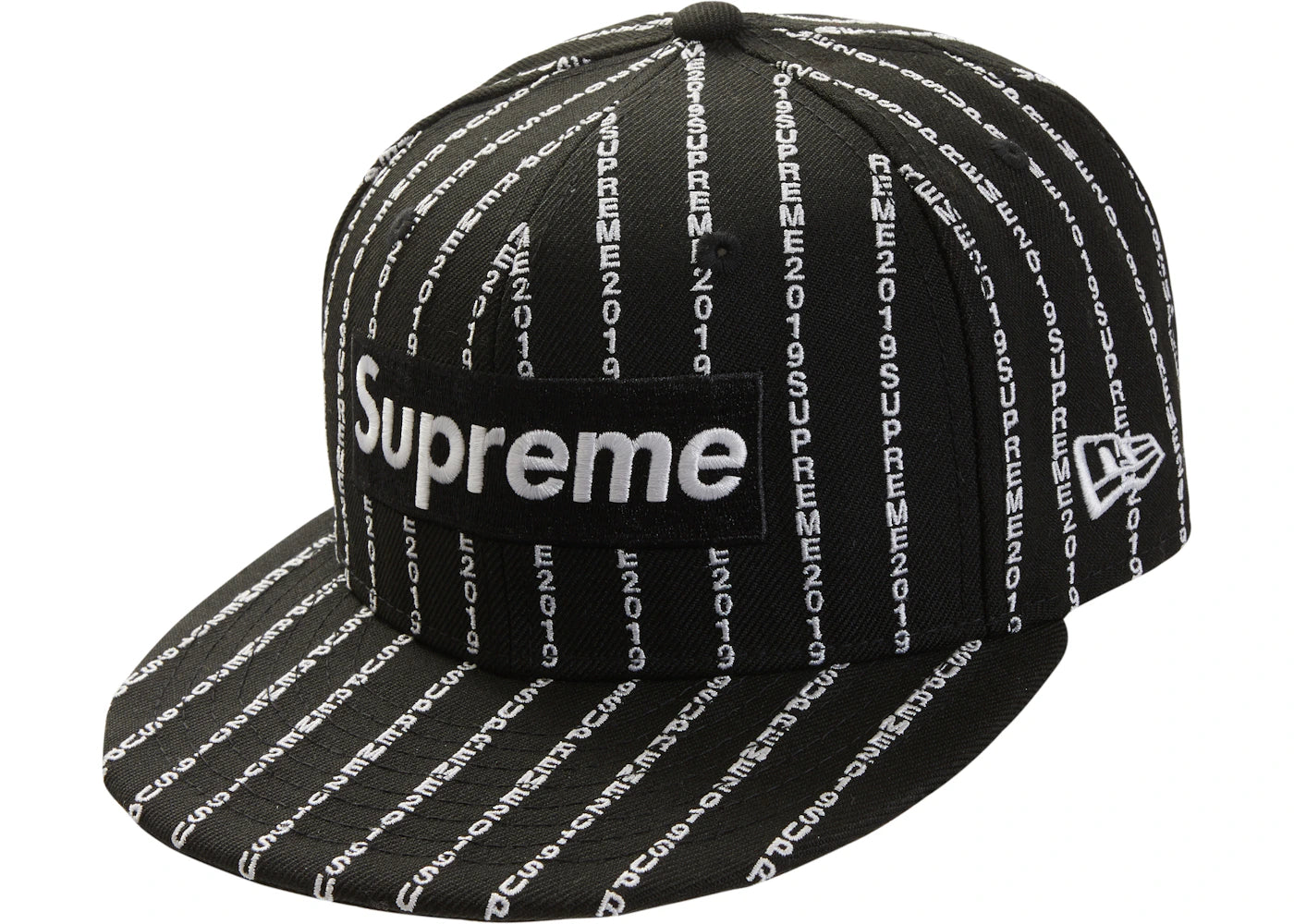 Supreme Text Stripe New Era Cap Black - vue secondaire A