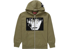 Supreme The Crow Zip Up Hooded Sweatshirt Light Olive - vue 360