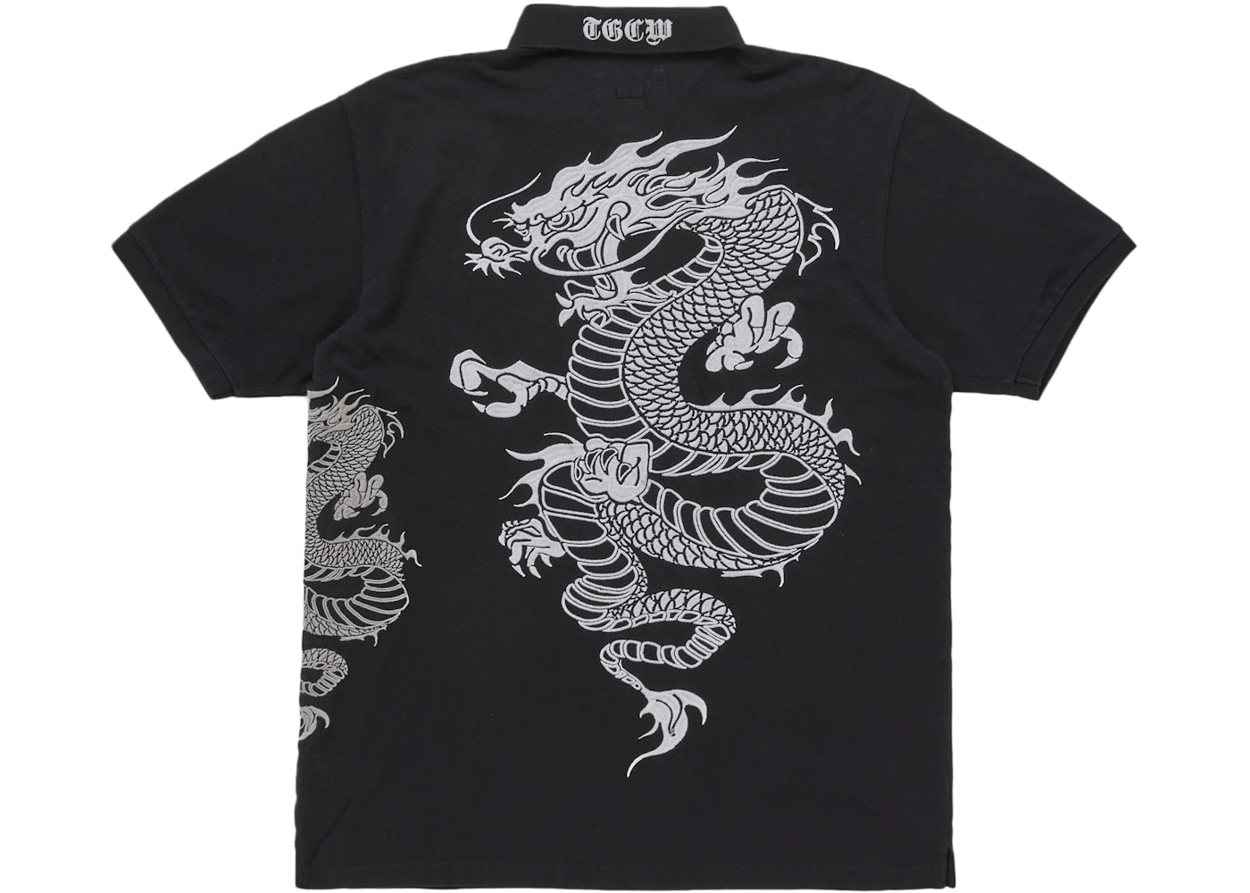 Supreme The Great China Wall Dragon Polo Black - vue secondaire B