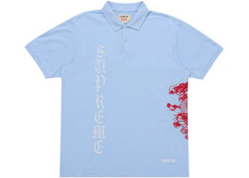 Supreme The Great China Wall Dragon Polo Light Blue
