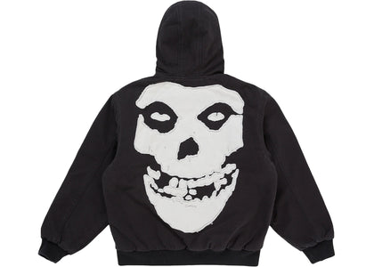 Supreme The Misfits Hooded Work Jacket Black - apparel view 2