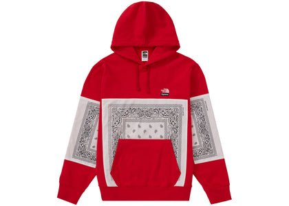Supreme The North Face Bandana Hooded Sweatshirt Red - apparel view 2