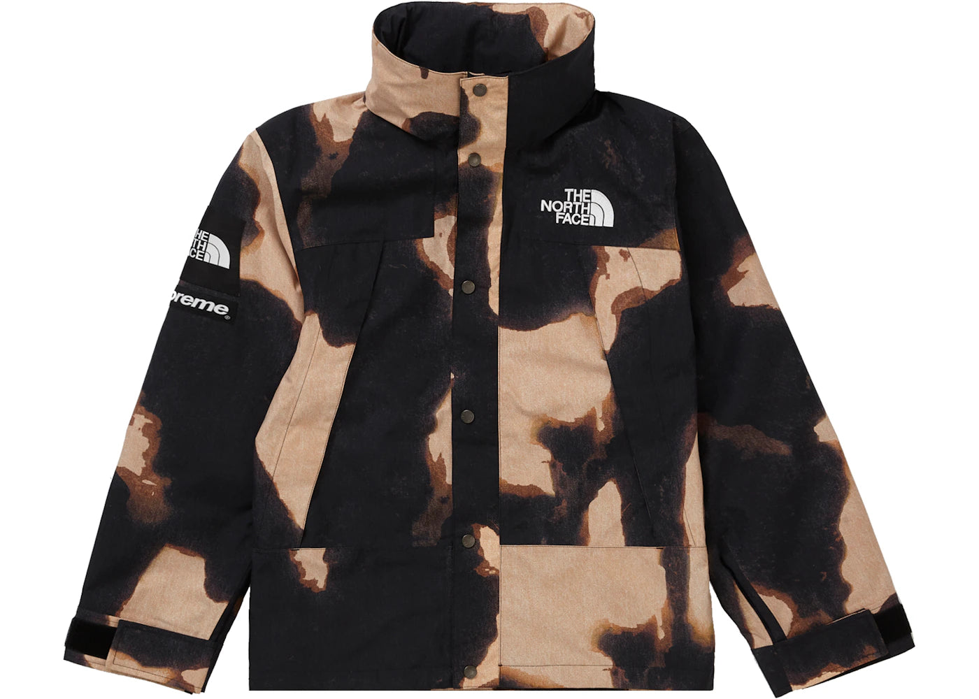 Supreme The North Face Bleached Denim Print Mountain Jacket Black - vue secondaire A