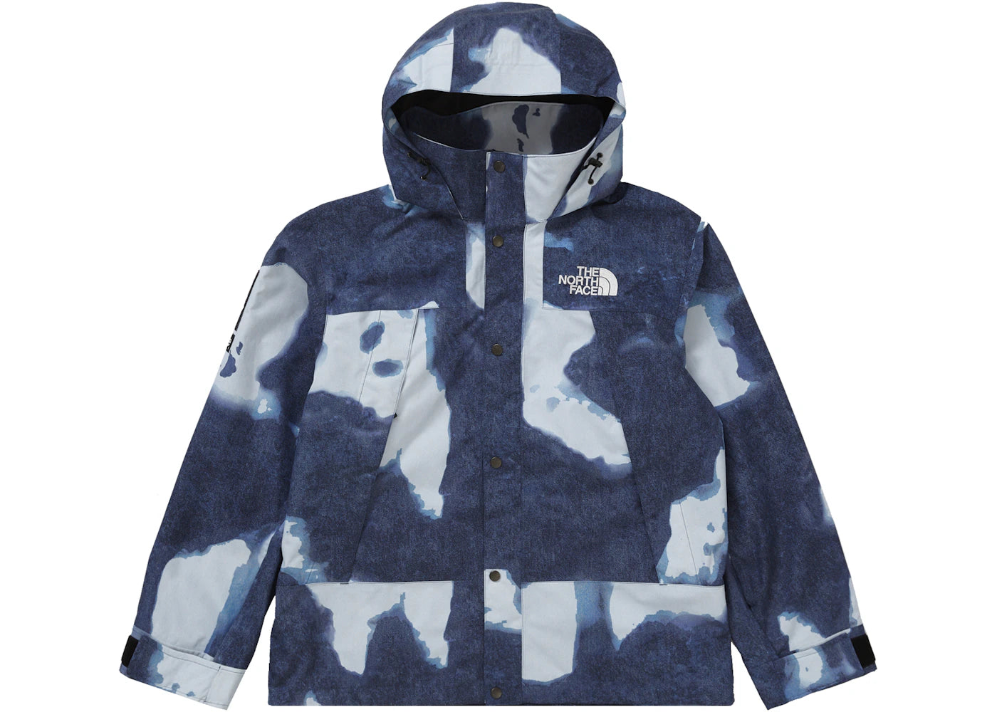 Supreme The North Face Bleached Denim Print Mountain Jacket Indigo - vue secondaire B