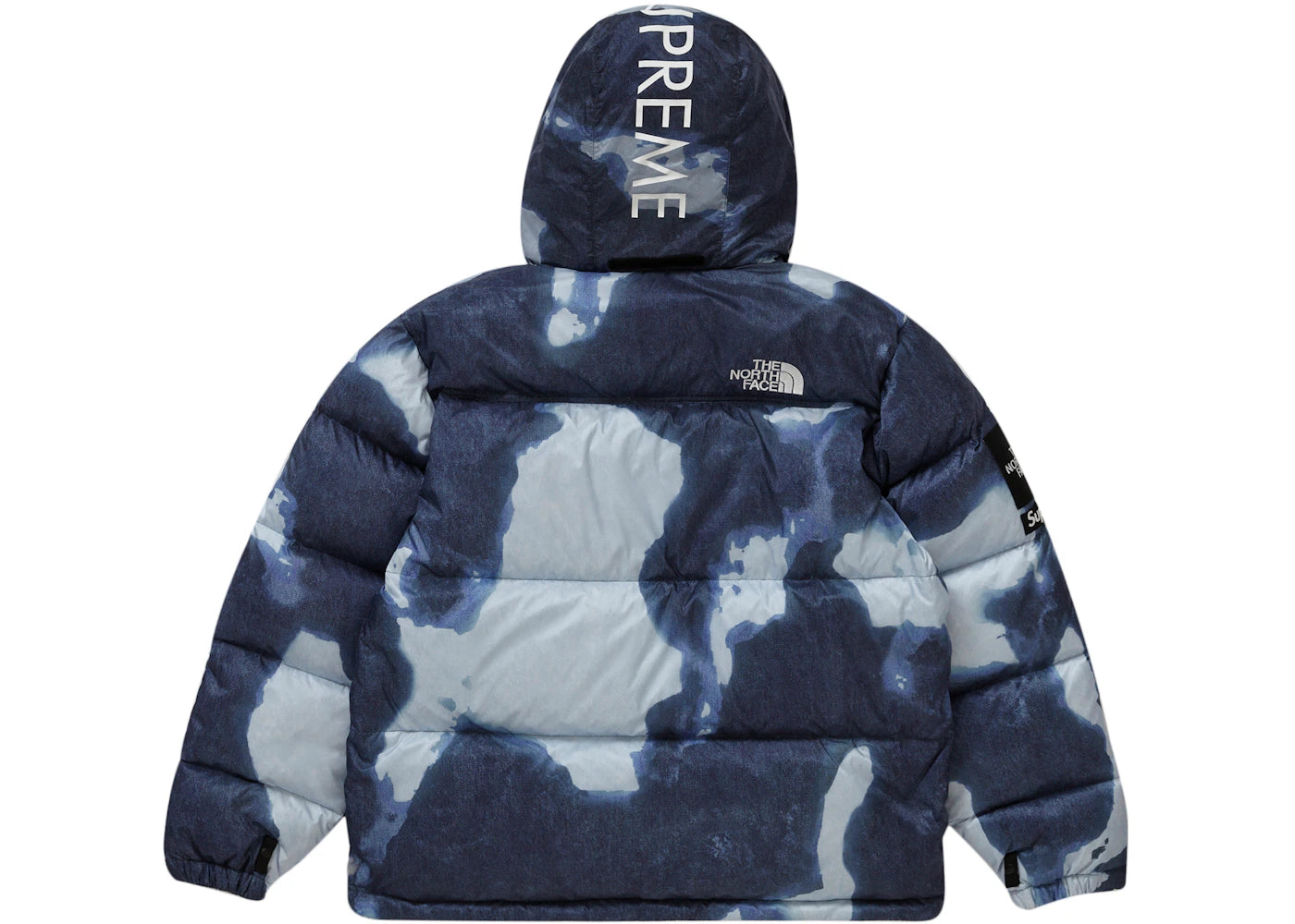 Supreme The North Face Bleached Denim Print Nuptse Jacket Indigo - vue secondaire B