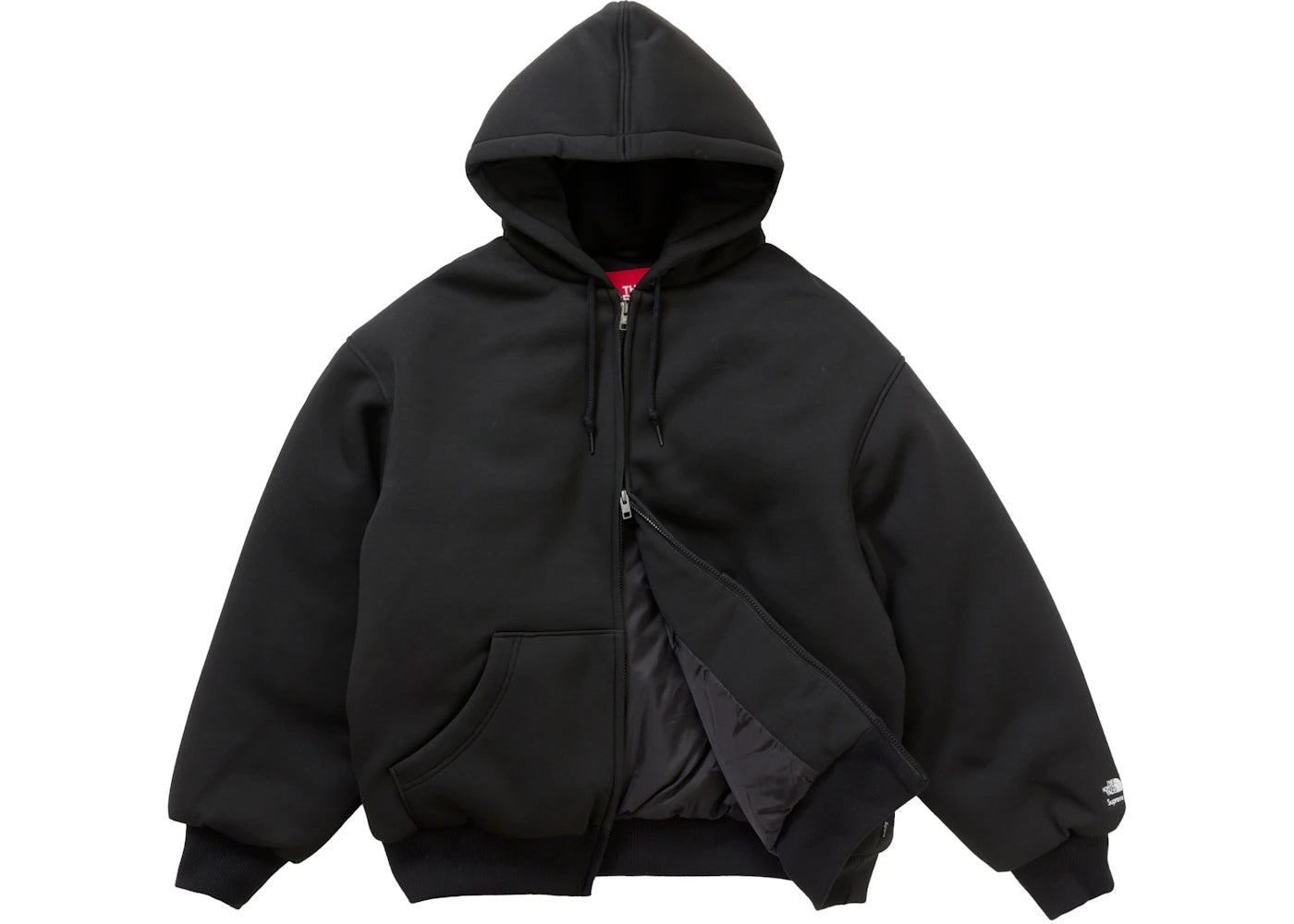 Supreme The North Face Down Filled Zip Up Hooded Sweatshirt Black - vue secondaire B