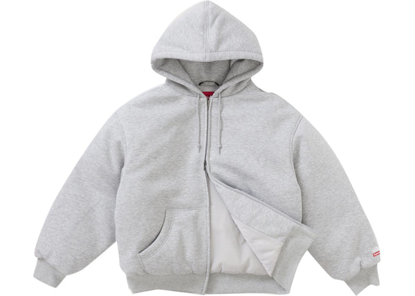 Supreme The North Face Down Filled Zip Up Hooded Sweatshirt Heather Grey