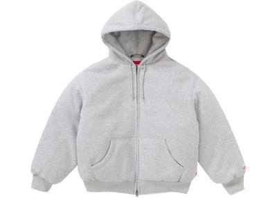 Supreme The North Face Daunengefüllter Kapuzenpullover mit Reißverschluss, meliertes Grau