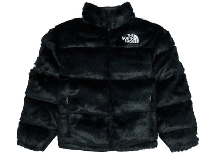 Supreme The North Face Faux Fur Nuptse Jacket Black - apparel view 2
