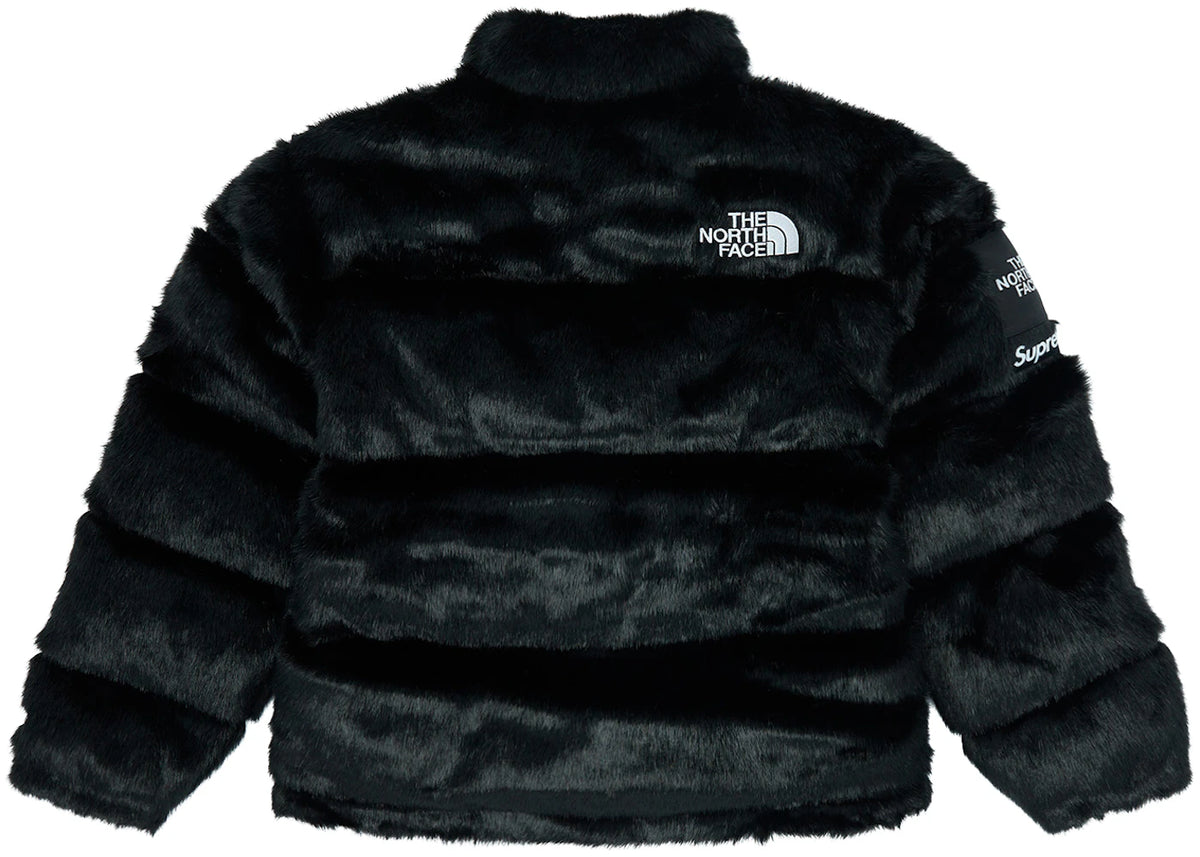 Supreme The North Face Faux Fur Nuptse Jacket Black - vue secondaire B
