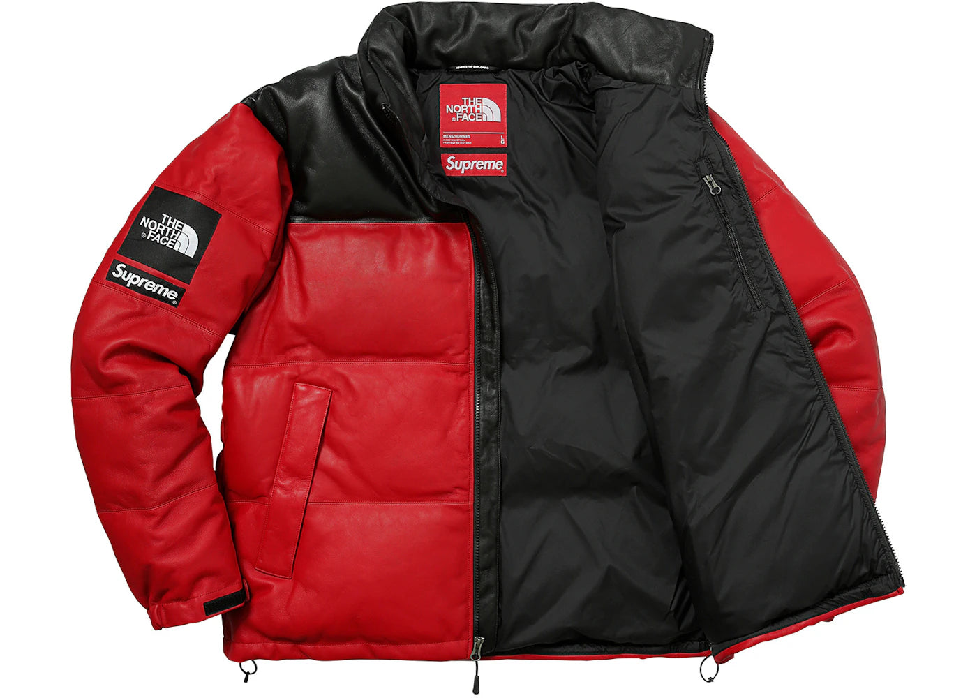 Supreme The North Face Leather Nuptse Jacket Red - vue secondaire B