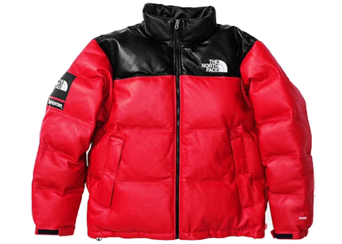 Supreme The North Face Leather Nuptse Jacket Red - vue secondaire A