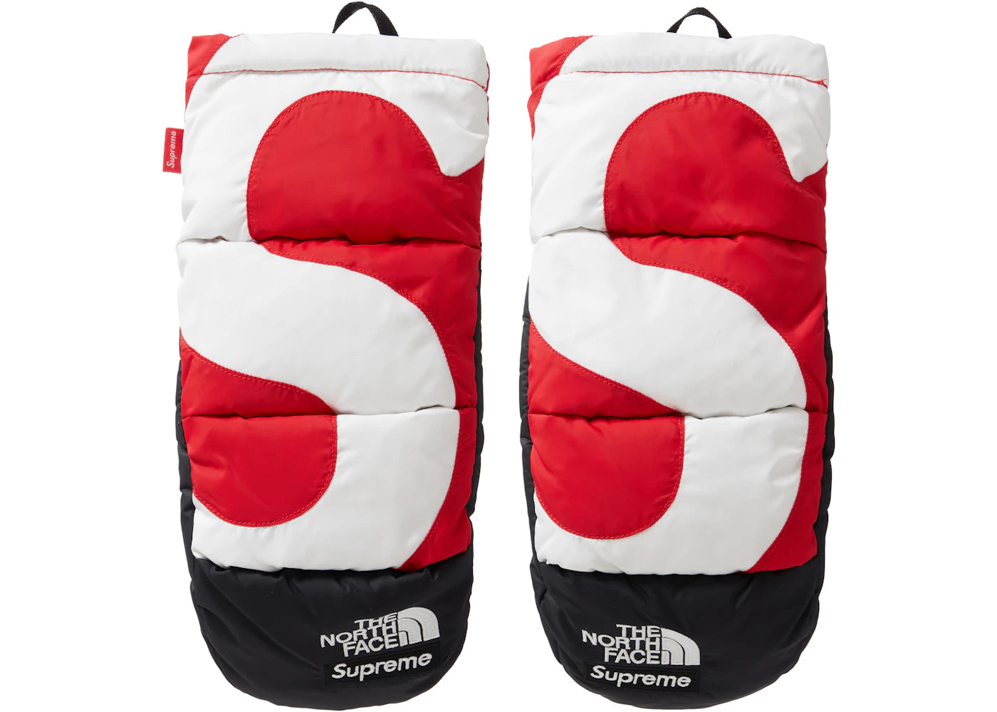 Supreme The North Face S Logo Nuptse Mitts Red - vue secondaire A