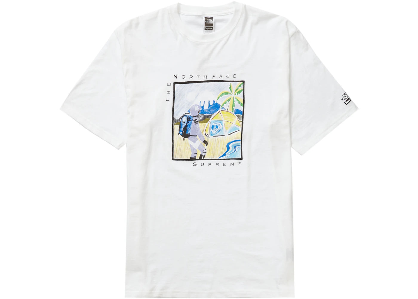 Supreme The North Face Sketch S/S Top White - vue 360