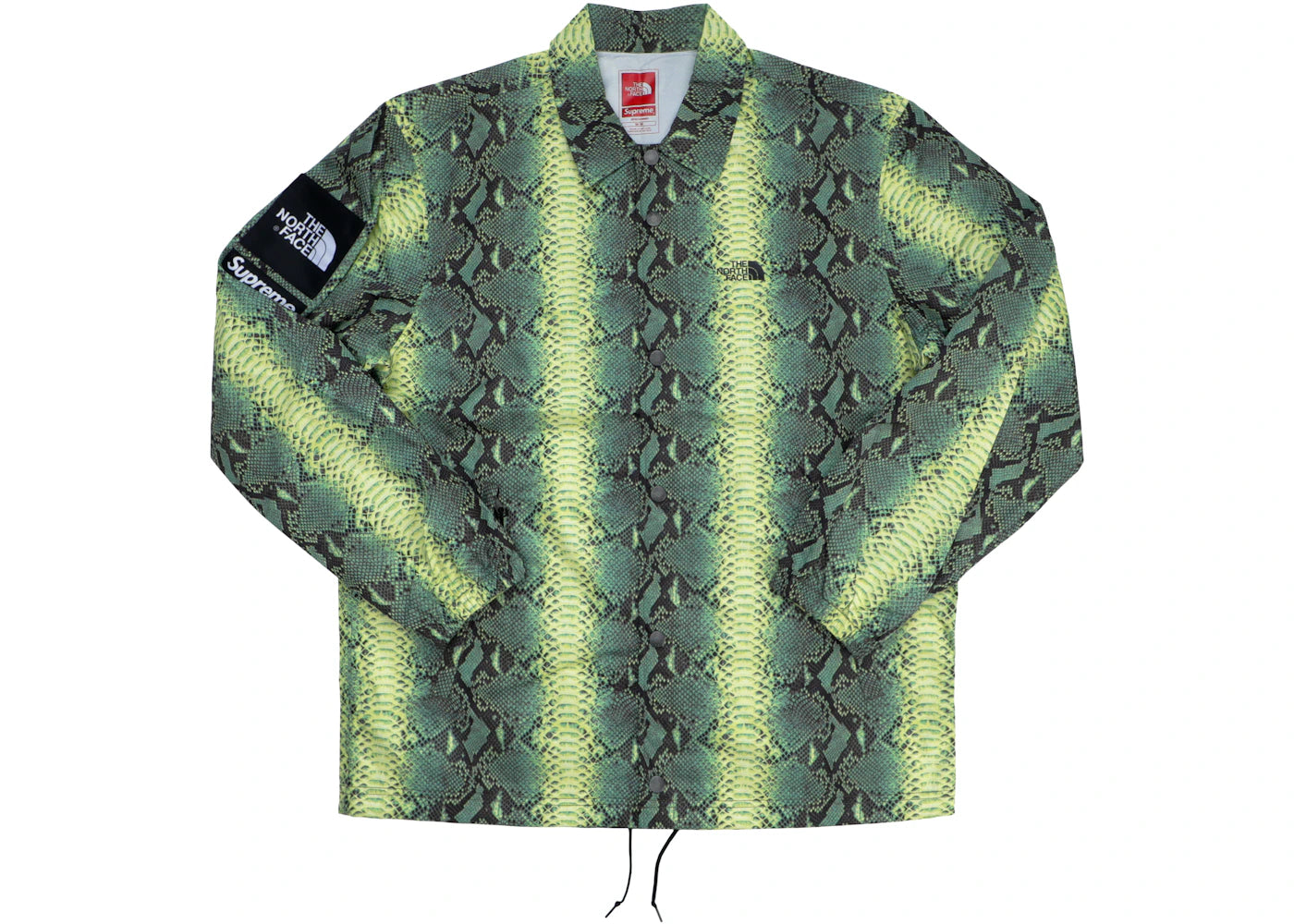 Supreme The North Face Snakeskin Taped Seam Coaches Jacket Green - vue secondaire A