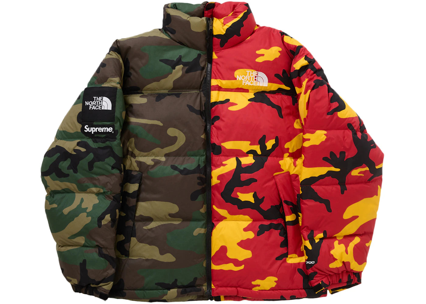 Supreme The North Face Split Nuptse Jacket Woodland Camo - vue secondaire A