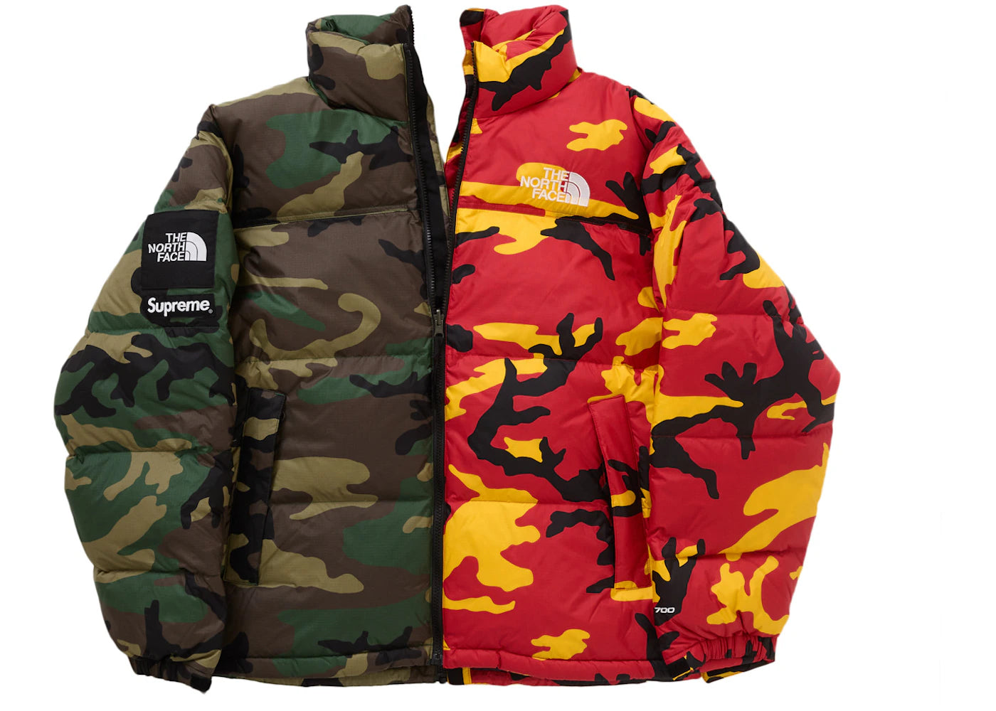 Supreme The North Face Split Nuptse Jacket Woodland Camo - vue secondaire B