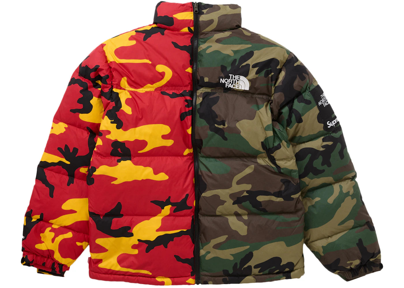 Supreme The North Face Split Nuptse Jacket Woodland Camo - vue 360
